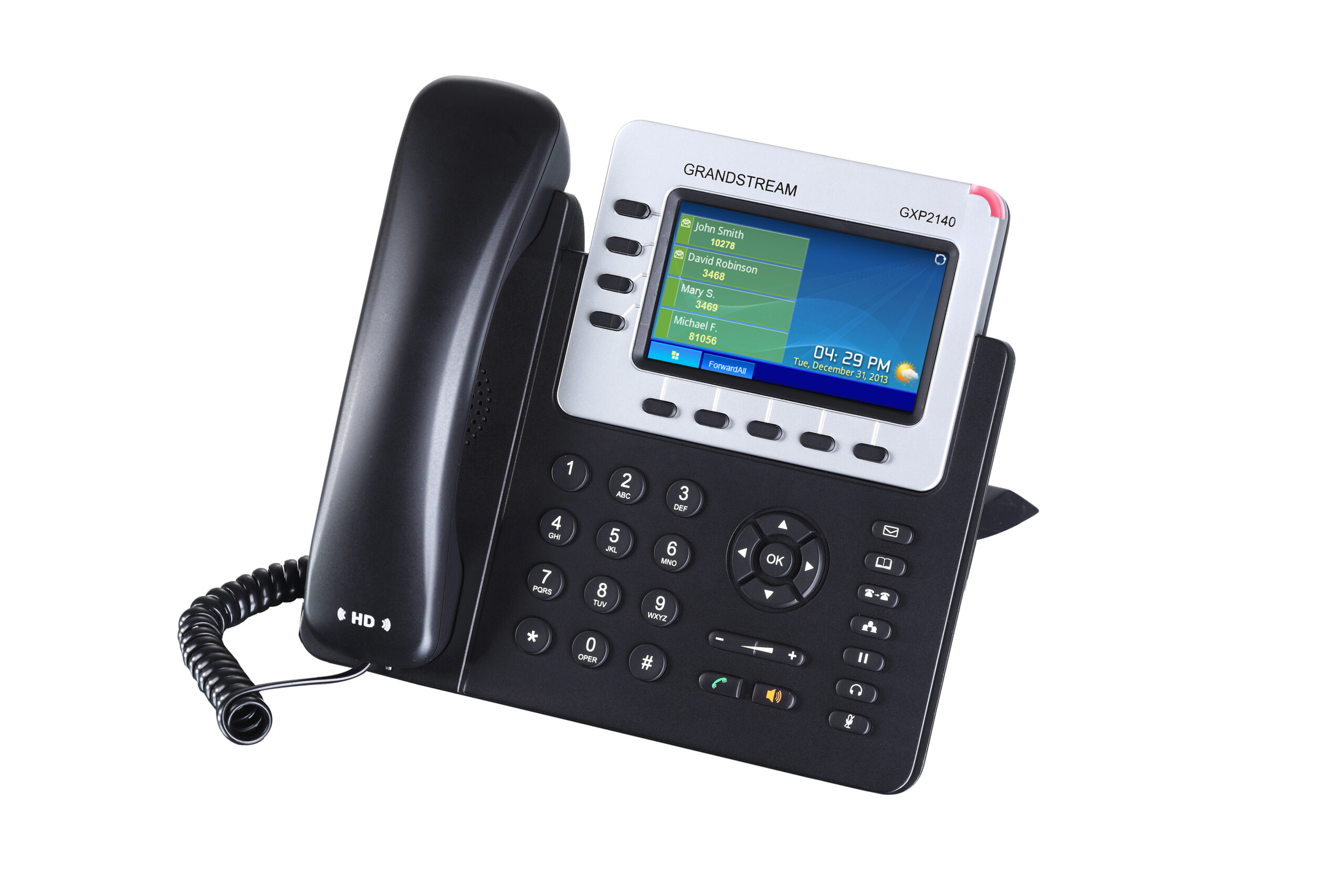 Renewed Grandstream GXP2140 4 Line HD VoIP IP Gigabit Phone Bluetooth PoE Color LCD 
